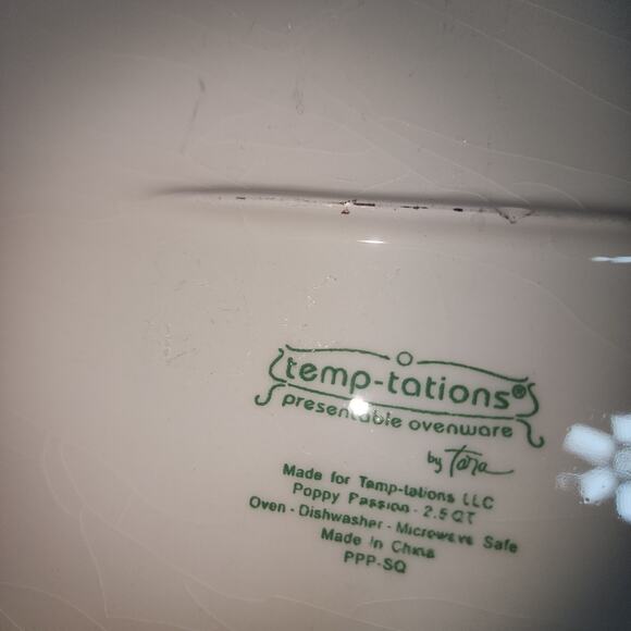 TEMP-TATIONS EUC 5 PIECE TARA POPPY PASSIONS CASSAROLE DISHES BOWLS - Picture 6 of 11